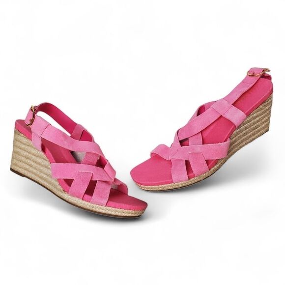 Cole Haan Pink Suede Espadrille Sandals Size 8.5 - Picture 1 of 9
